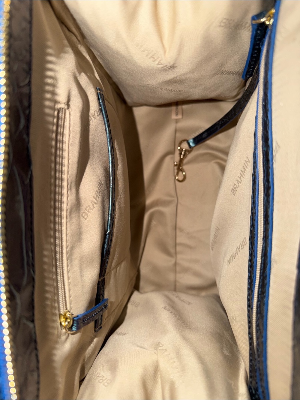 Brahmin Small Carolina Electric Blue Ateague Satchel - Picture 13 of 13